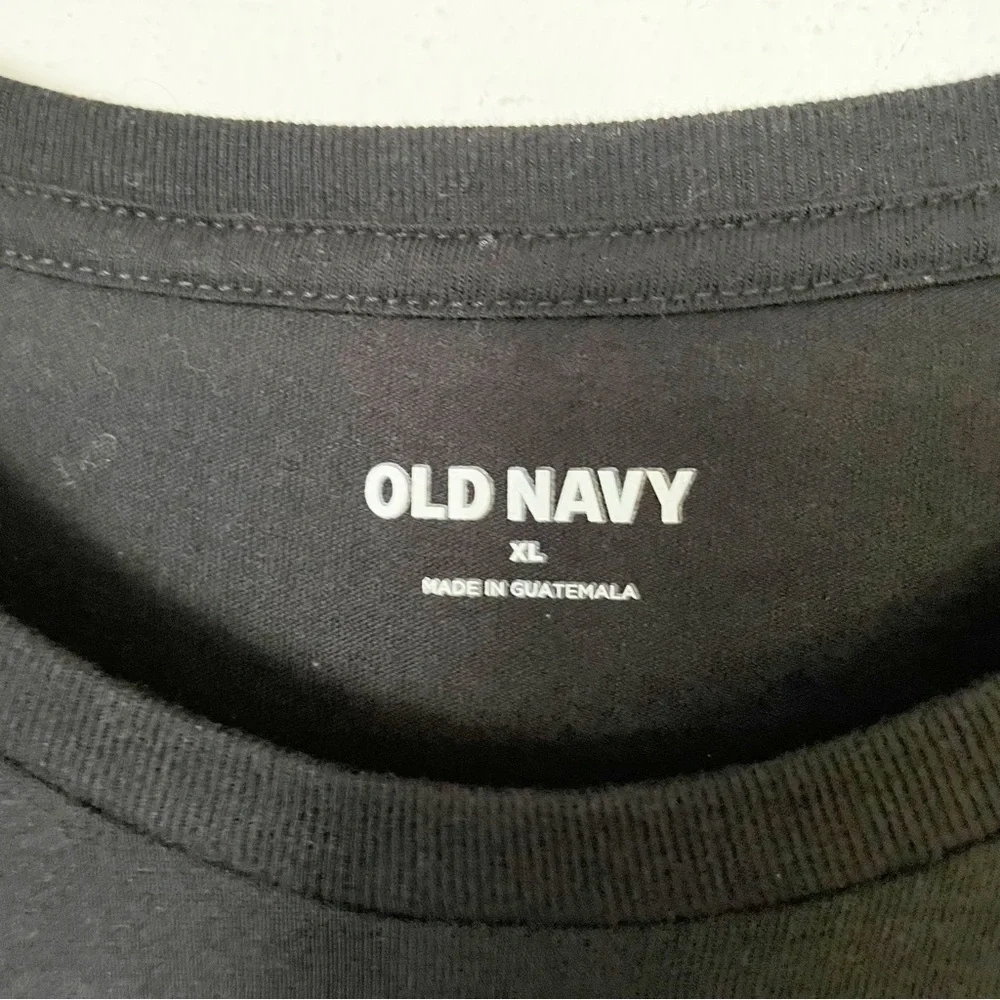 Old Navy Unisex Short Sleeve Crewneck Cotton Blend Black Ghost Tee Size XL - Picture 4 of 6